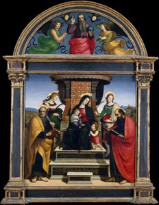 Madonna és a szentekkel trónoló gyermek alkotó: Raffaello Sanzio Raphael