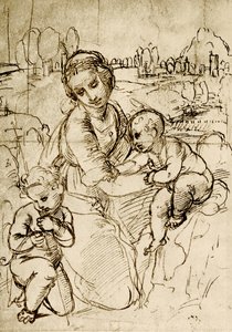 Madonna és gyermeke Szent Jánossal alkotó: Raffaello Sanzio Raphael