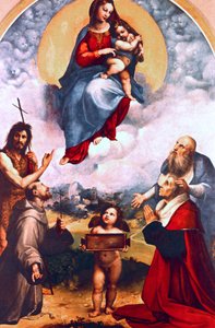 Folignói Madonna, 1511-1512 alkotó: Raffaello Sanzio Raphael