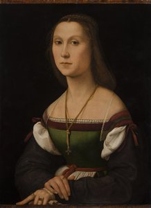 La Muta fiatal nő portréja, 1507 körül. alkotó: Raphael