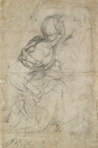 Tanulmányok két térdelő nő számára, c1500-1520 alkotó: Raphael