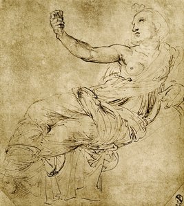 A Muse Euterpe alkotó: Raffaello Sanzio Raphael