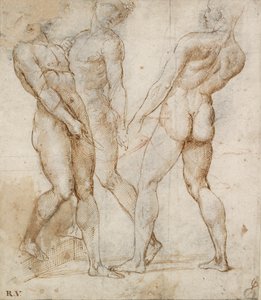 Három meztelen hordozó Study for the Tombment, 16. század eleje alkotó: Raphael