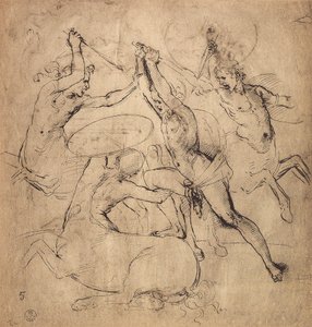 Herkules megöli a kentaurt; Raphael rajza. Rajzok és nyomatok kabinetje, Uffizi Galéria, Firenze alkotó: Raffaello Sanzio Raphael