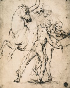 Férfi aktok lóval; Raphael rajza. Gallerie dellAccademia, Velence alkotó: Raffaello Sanzio Raphael
