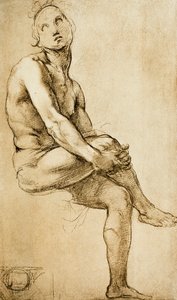 Emberi alak tanulmányozása, Raphael rajza, Rajzok és Nyomtatványok kabinetje, Uffizi Galéria, Firenze alkotó: Raffaello Sanzio Raphael