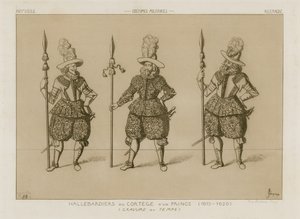 Egy hercegi kortézs alabárdosai, 1615-1620 alkotó: Raphael Jacquemin