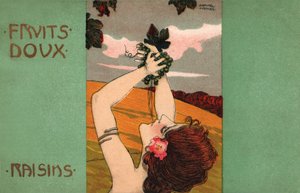 Szőlő, 1900 körüli (illusztráció) alkotó: Raphael Kirchner