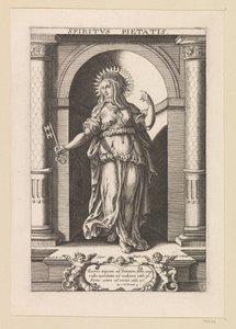 A vallás ajándéka Spiritvs Pietatis (cím a tárgyon) A Szentlélek hét ajándéka (sorozat címe) alkotó: Raphaël Sadeler (I)
