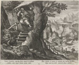 Szent Sabas mint remete Remeték (sorozat címe) Oraculum Anachoreticum (sorozat címe) alkotó: Raphaël Sadeler (I)