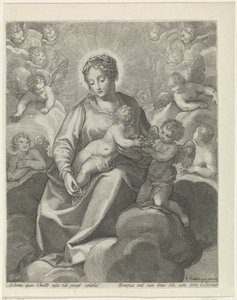 Mária a Krisztus-gyermekkel a felhőkben alkotó: Raphaël Sadeler (II)