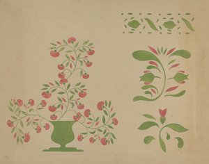 Stencilfali dekoráció, c. 1936. alkotó: Ray Holden
