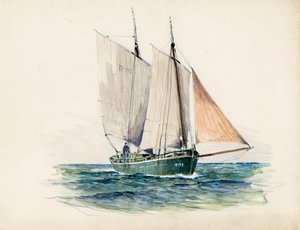 Gabare (vagy gabarre) (gouache, papír) alkotó: Raymond Bonnefon