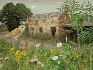 The Old Farm Buildings at Eccup, 2000 (olaj, tábla) alkotó: Raymond Booth