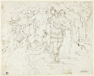 Aeneas az elíziumi mezőkön (recto); alakcsoportok vázlatai (verso)