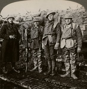 Lewis géppuskások, Hollebeke, Belgium, I. világháború, 1914-1918. alkotó: Realistic Travels Publishers