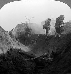 Árokharc a Hindenburg vonalon, Bellicourt, Franciaország, I. világháború, 1917-1918.