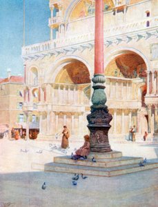 A téren (színes litográfia)