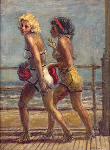 Két lány a sétányon (tempera, vászon) alkotó: Reginald Marsh