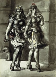 Két fiatal nő sétál alkotó: Reginald Marsh