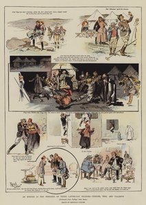 Egy epizód a három utolsó napi zarándok, Tiddler, Tigg és Tallboys (chromolitho) fejlődéséből. alkotó: Reginald Thomas Cleaver