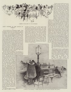 Lady Visitors az alsóházban (litográfia) alkotó: Reginald Thomas Cleaver