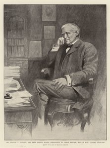 Thomas F. Bayard úr, az Egyesült Államok néhai nagy-britanniai nagykövete, aki most hagyja el Angliát (litho) alkotó: Reginald Thomas Cleaver
