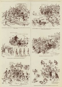 A belpolitikai ülésszak, néhány "Daily Graphic" vázlat a Parlamentben (metszet) alkotó: Reginald Thomas Cleaver