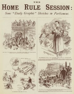 A belpolitikai ülésszak, néhány "Daily Graphic" vázlat a Parlamentben (metszet)