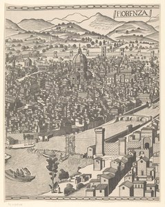 Kilátás Firenzére (középső rész) Fiorenza (cím a tárgyon) alkotó: Reichsdruckerei