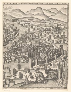 Kilátás Firenzére (jobb oldali rész) Fiorenza (cím a tárgyon) alkotó: Reichsdruckerei