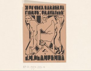 Ex libris van J.H. Plantenga alkotó: Reijer Stolk