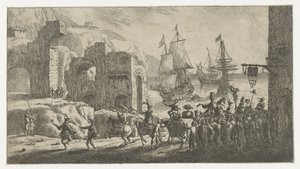 Álarcos a kikötőben alkotó: Reinier Nooms (attributed to)
