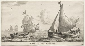 Amszterdam hajói: Two Pier Boats. alkotó: Reinier Nooms