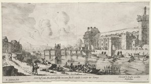 Kilátás Párizsra: Kilátás a Louvre-ra és a Tuileriákra. alkotó: Reinier Nooms
