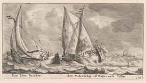 Egy "Isere" hajó és egy Waterschip vagy Zuiderzee halászhajó