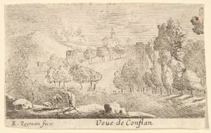 Veüe de Conflans, 17. század közepe. alkotó: Reinier Zeeman