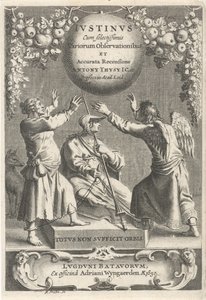Minerva en twee geketende figuren Titelpagina voor: A. Thysius, Justinus a legtöbb válogatott megfigyeléssel és részletes áttekintéssel, 1650