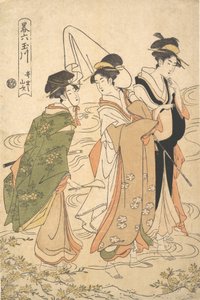Ide Ide no Yamabuki hegyi rózsái, az A Parodic Six Jewel Rivers Y... sorozatból, kb. 1795.