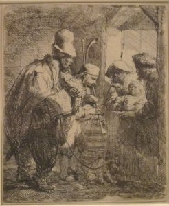 A Sétáló zenészek alkotó: Rembrandt