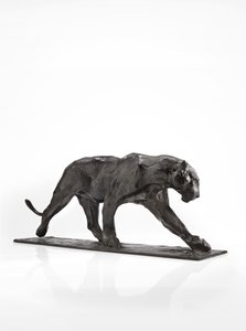 Párduc járás, felemelt hátsó láb, 1904 körül (patinás bronz)
