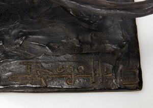 Párduc járás, felemelt hátsó láb, 1904 körül (patinás bronz) alkotó: Rembrandt Bugatti