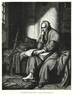 Szent Pál a börtönben (litho) alkotó: Rembrandt Harmensz. van Rijn (after)
