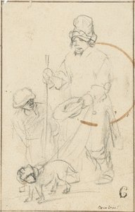Egy vak koldusfiú és egy kutya alkotó: Rembrandt van Rijn