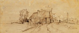 Egy fogadó az út mellett, alkotó: Rembrandt van Rijn