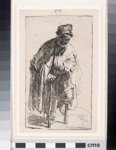 Koldus fa lábbal, 1630 körül (rézkarc) alkotó: Rembrandt van Rijn