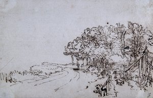 Cops a Trompenburg melletti Amsteldijk fejében, 1649 körül (toll és tinta papíron) alkotó: Rembrandt Harmensz. van Rijn