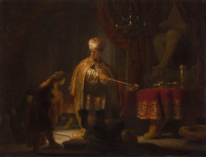 Daniel és Cyrus az Idol Bel előtt alkotó: Rembrandt Harmensz. van Rijn