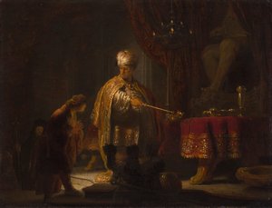 Daniel és Cyrus a bálvány Bél előtt alkotó: Rembrandt van Rijn