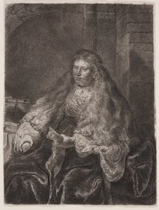 Vállára hulló hosszú hajú lány, avagy "A nagy zsidó menyasszony" alkotó: Rembrandt van Rijn